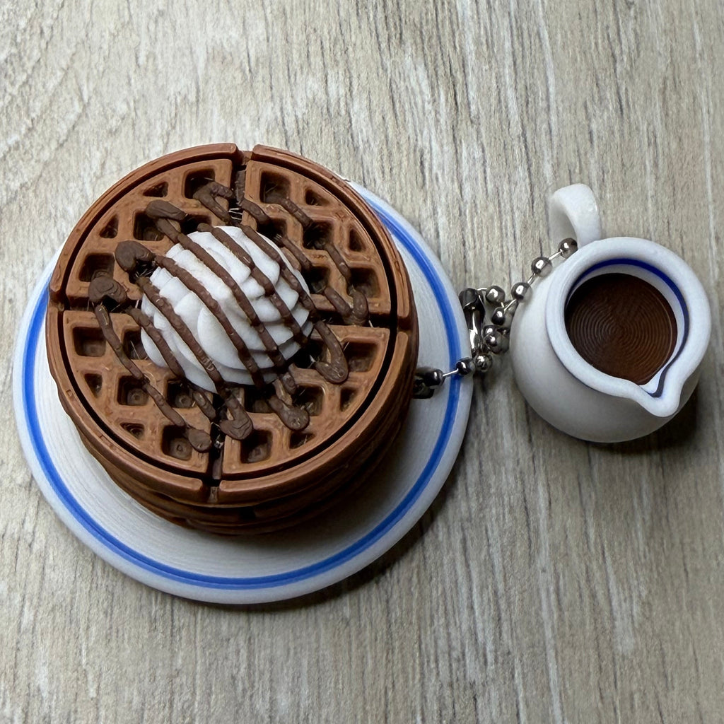 Whipped Cream & Syrup Drizzle Waffle Stack Fidget Clicker