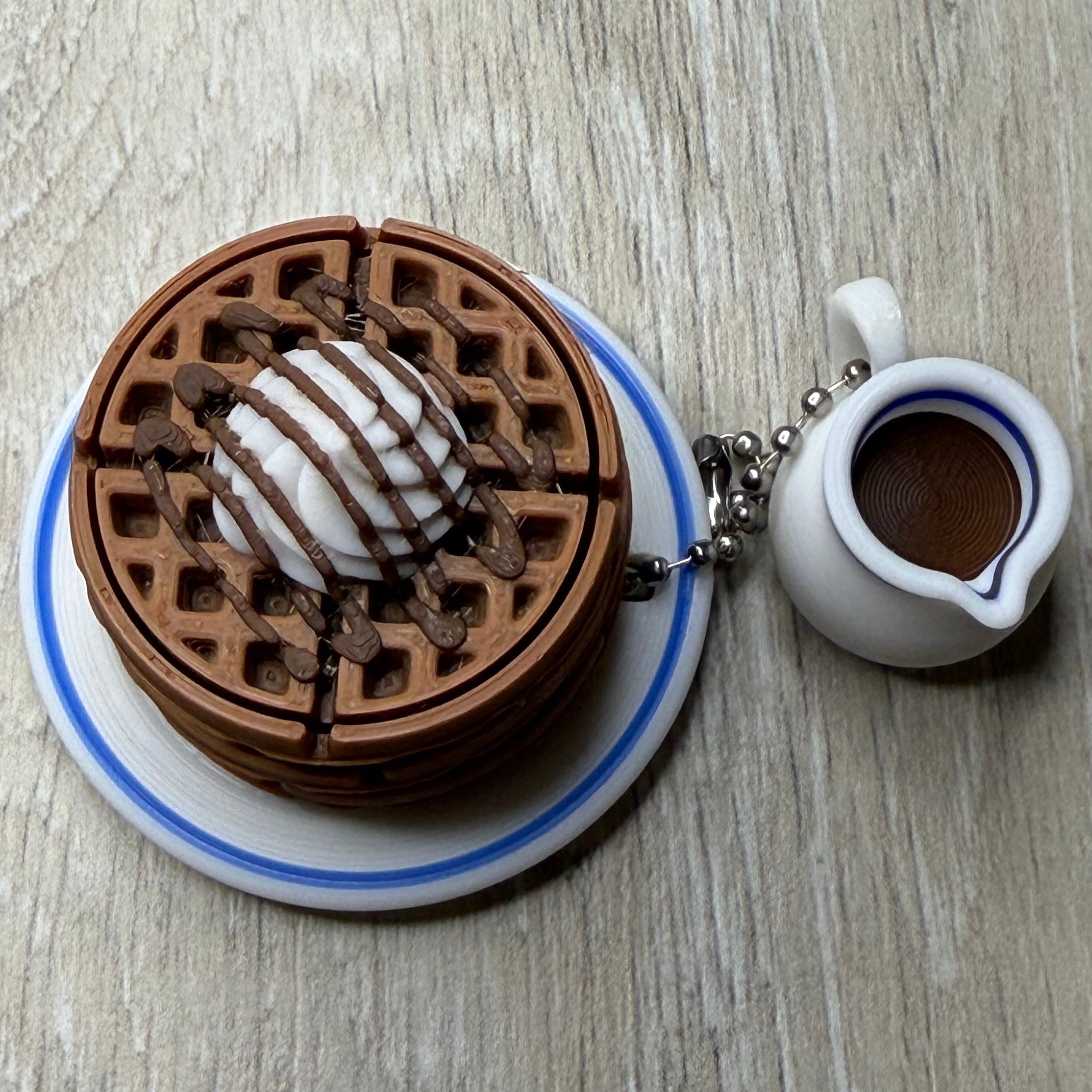 Whipped Cream & Syrup Drizzle Waffle Stack Fidget Clicker