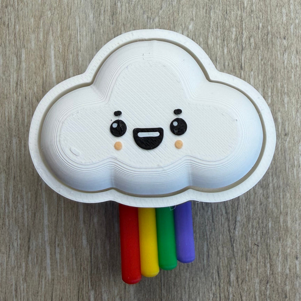 Rainbow Cloud Clicker Keychain