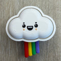 Rainbow Cloud Clicker Keychain