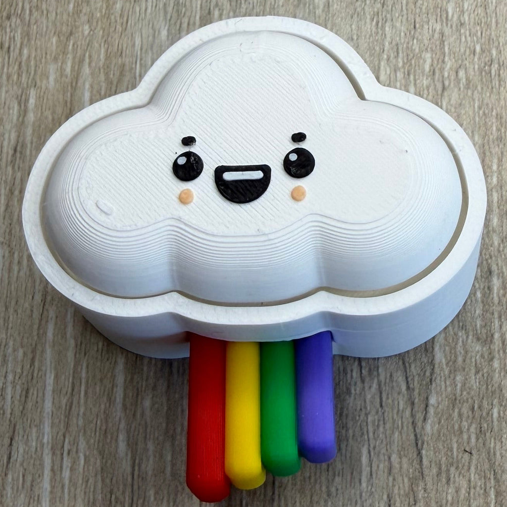 Rainbow Cloud Clicker Keychain