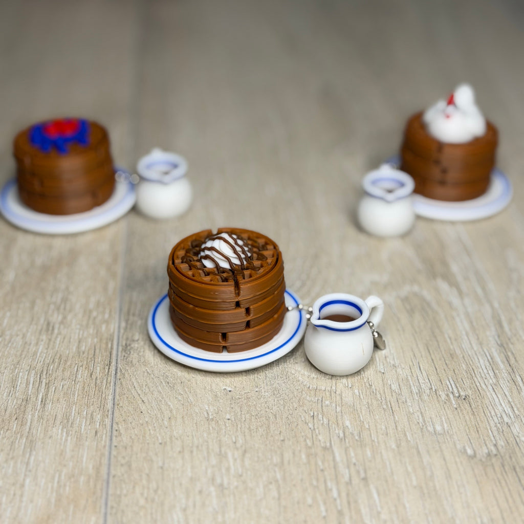 Whipped Cream & Syrup Drizzle Waffle Stack Fidget Clicker