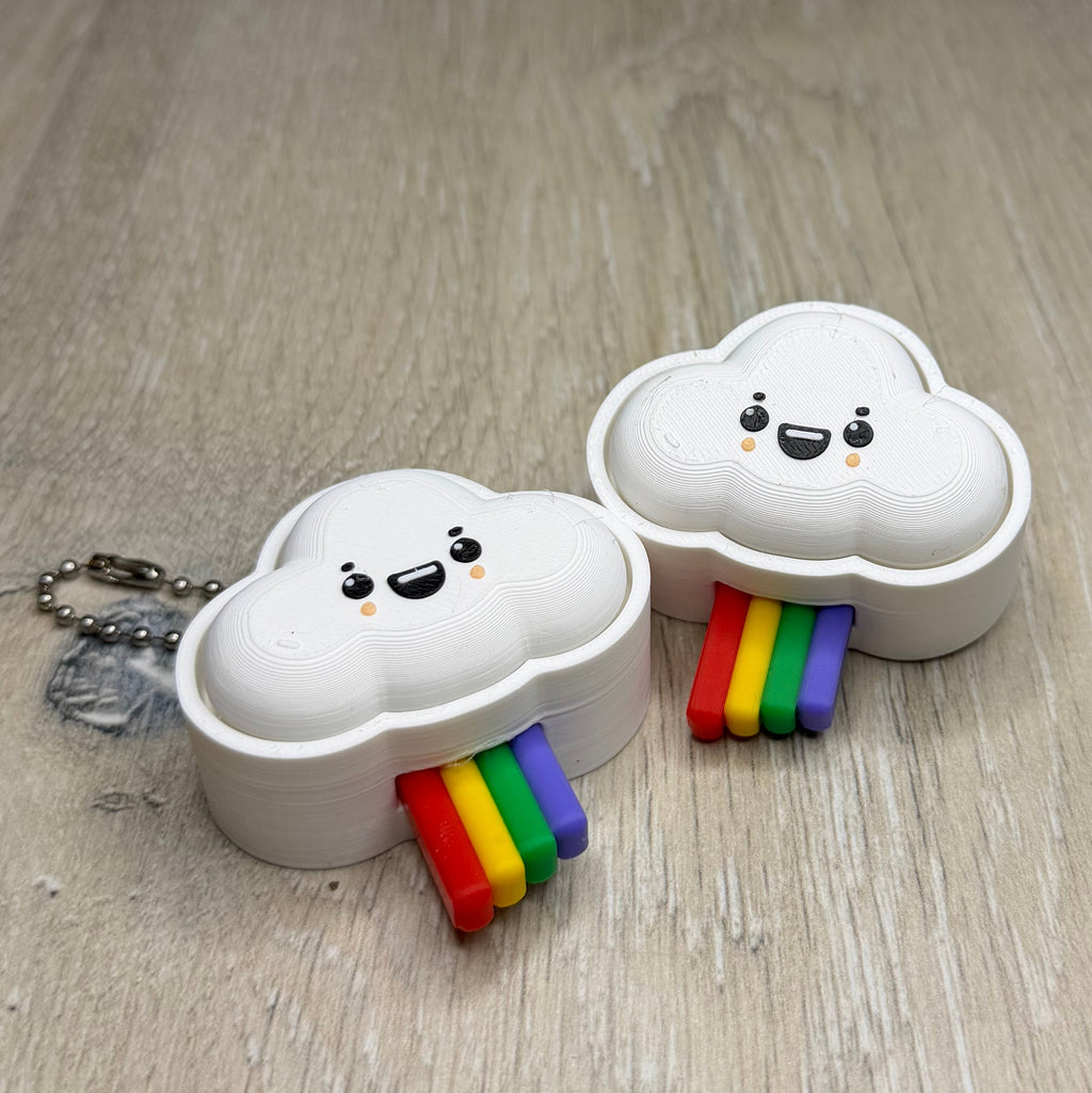 Rainbow Cloud Clicker Keychain