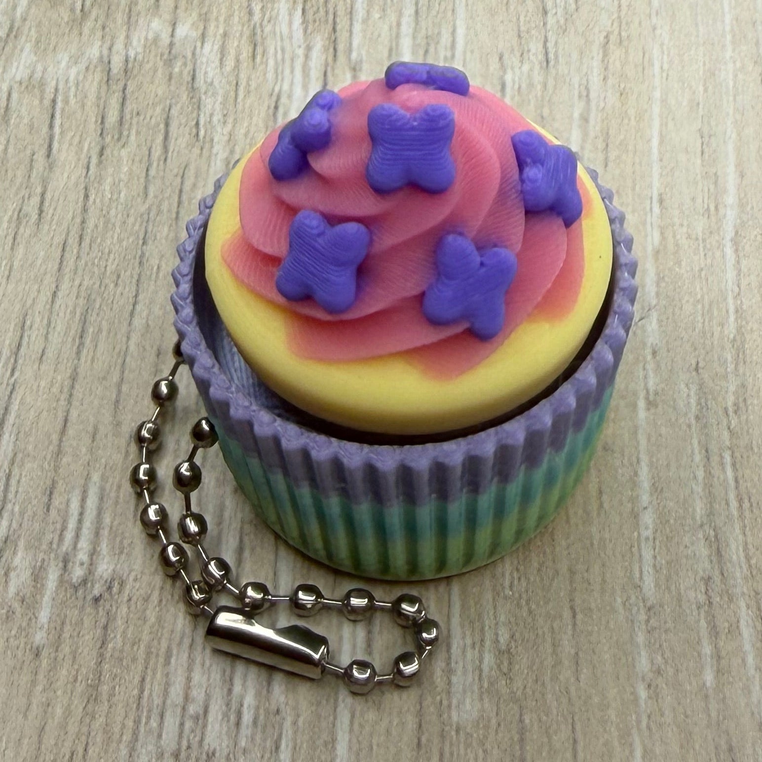 Vanilla Cupcake with Sprinkles Fidget Clicker