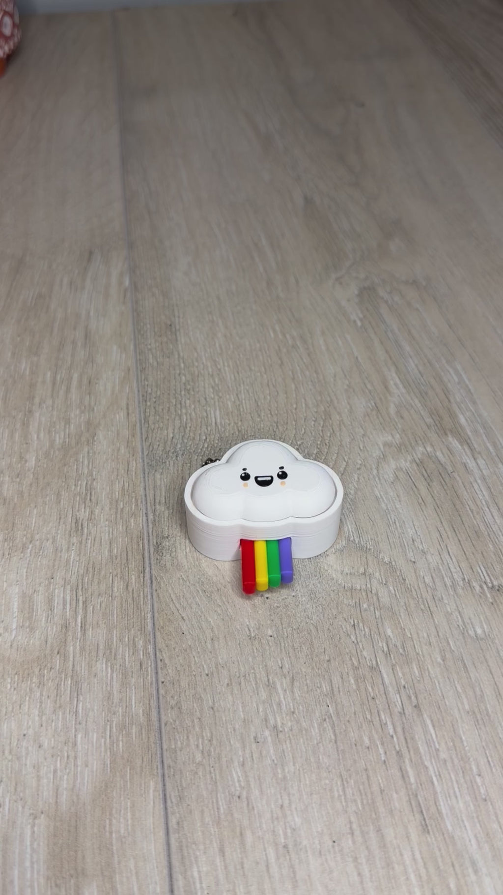 Rainbow Cloud Clicker Keychain